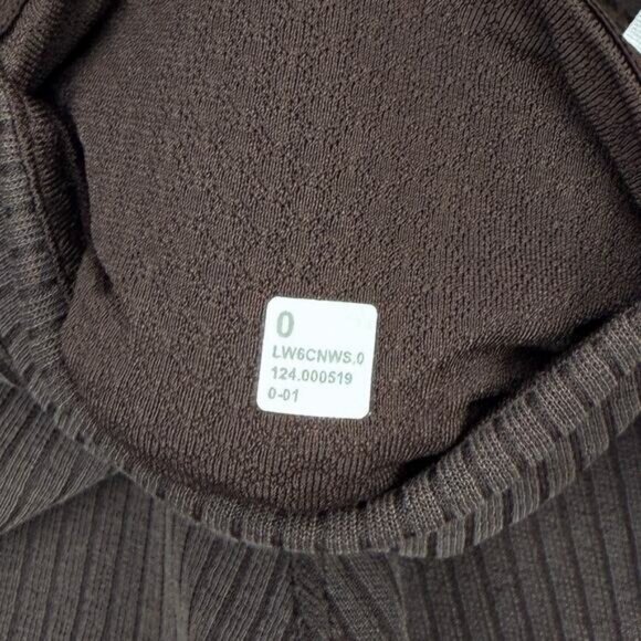 NWT LULULEMON Ribbed Softstreme Zip-Leg High-Rise Cropped Pant 25" Sz 0 Espresso - Picture 11 of 11